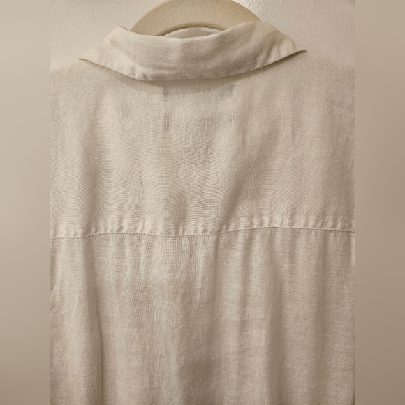 NWOT - Linen Bruno White Button Down Camp Shirt - Size XL - Picture 3 of 8